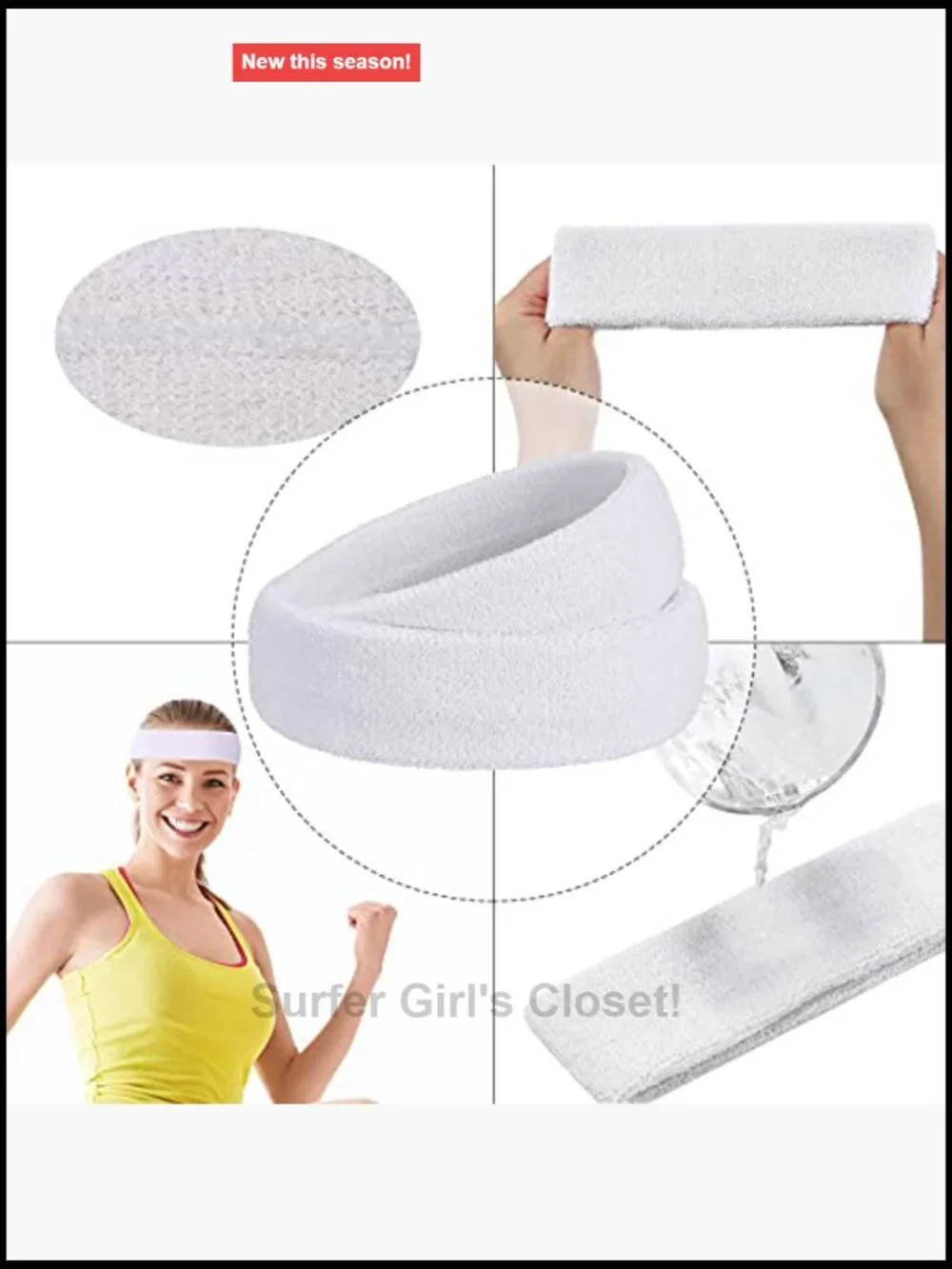 12 Pack Terry Cloth Sweatbands for Men Women Basketball Running Sports Headbands